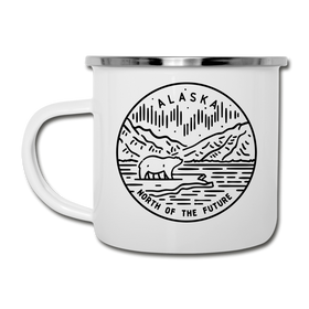 Alaska Camp Mug - State Design Alaska Mug - white