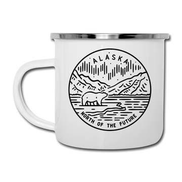 Alaska Camp Mug - State Design Alaska Mug - white