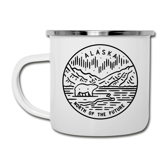 Alaska Camp Mug - State Design Alaska Mug - white