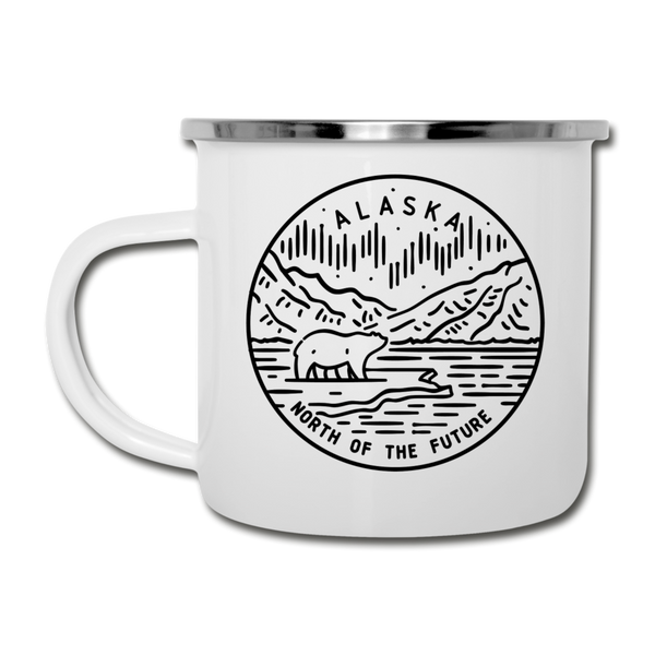 Alaska Camp Mug - State Design Alaska Mug - white