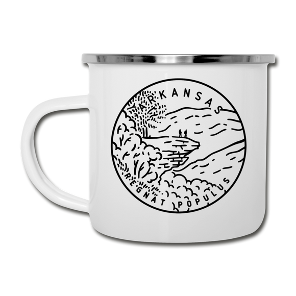 Arkansas Camp Mug - State Design Arkansas Mug - white