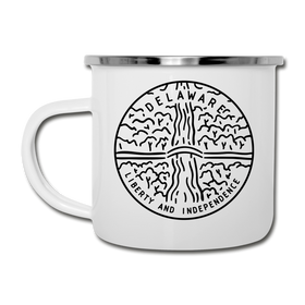 Delaware Camp Mug - State Design Delaware Mug - white