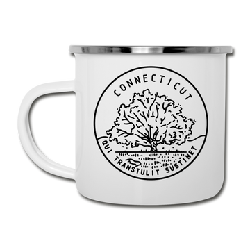 Connecticut Camp Mug - State Design Connecticut Mug - white
