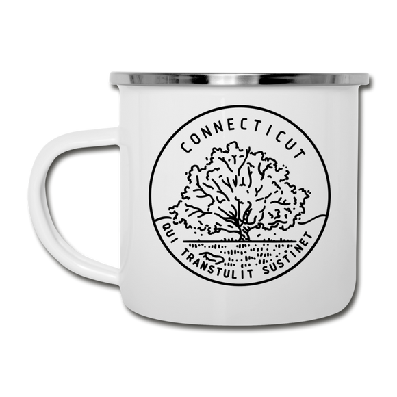 Connecticut Camp Mug - State Design Connecticut Mug - white