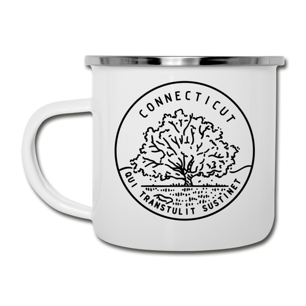 Connecticut Camp Mug - State Design Connecticut Mug - white