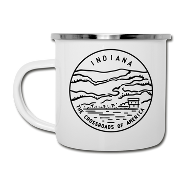 Indiana Camp Mug - State Design Indiana Mug - white
