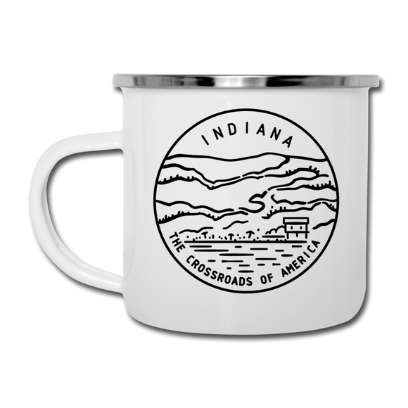 Indiana Camp Mug - State Design Indiana Mug - white