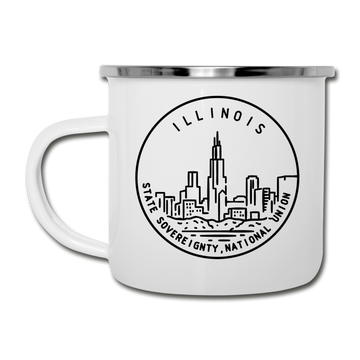 Illinois Camp Mug - State Design Illinois Mug - white