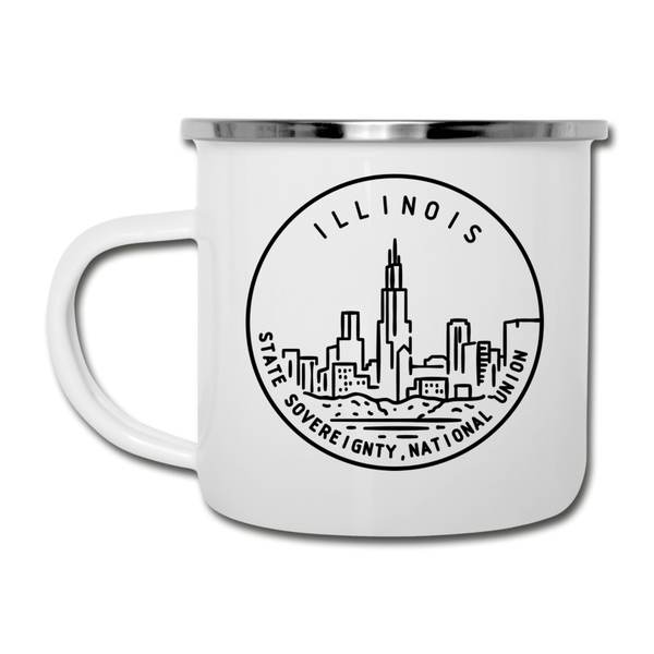 Illinois Camp Mug - State Design Illinois Mug - white