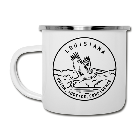 Louisiana Camp Mug - State Design Louisiana Mug - white