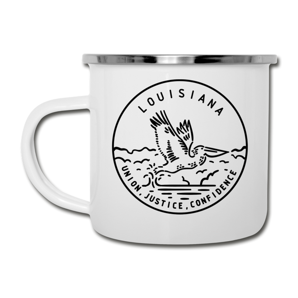 Louisiana Camp Mug - State Design Louisiana Mug - white