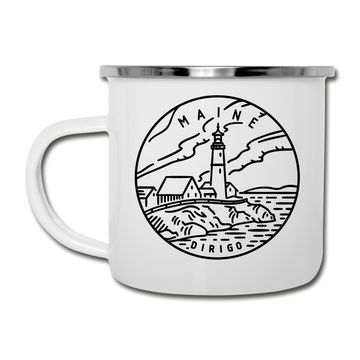 Maine Camp Mug - State Design Maine Mug - white