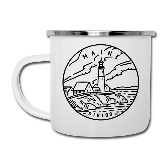 Maine Camp Mug - State Design Maine Mug - white