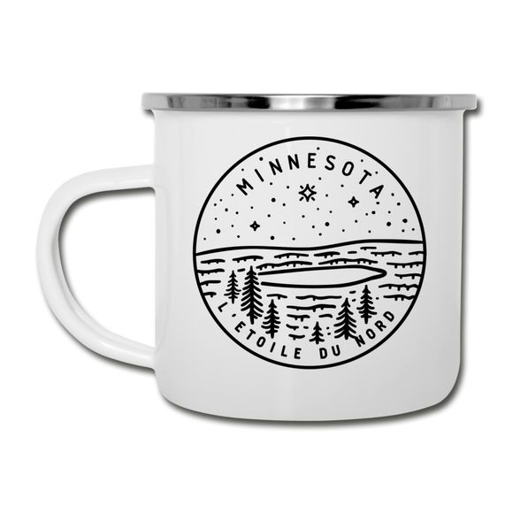 Minnesota Camp Mug - State Design Minnesota Mug - white