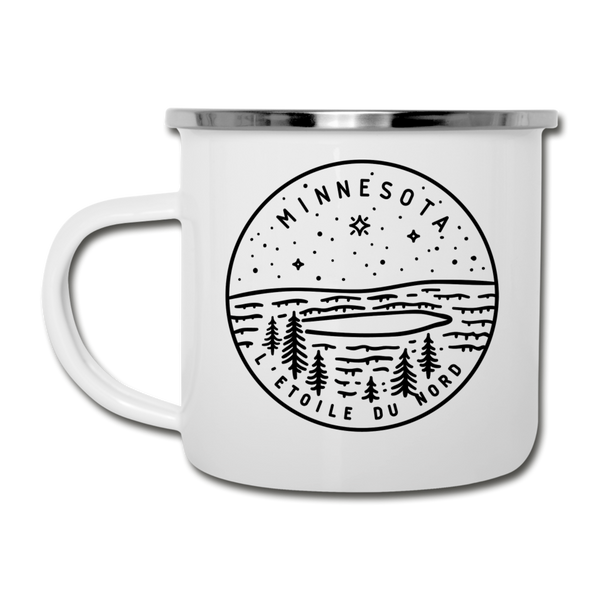 Minnesota Camp Mug - State Design Minnesota Mug - white