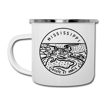Mississippi Camp Mug - State Design Mississippi Mug - white