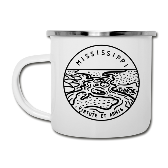 Mississippi Camp Mug - State Design Mississippi Mug - white