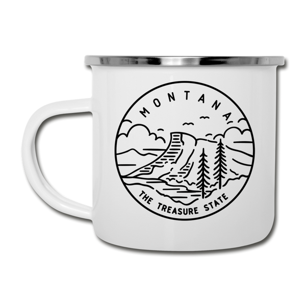 Montana Camp Mug - State Design Montana Mug - white