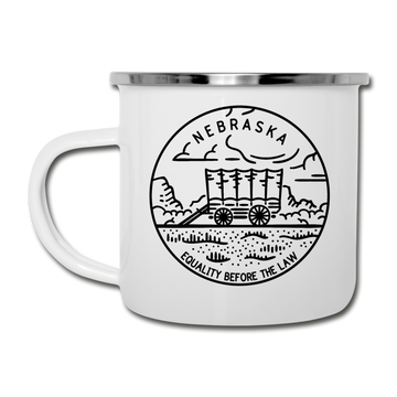 Nebraska Camp Mug - State Design Nebraska Mug - white