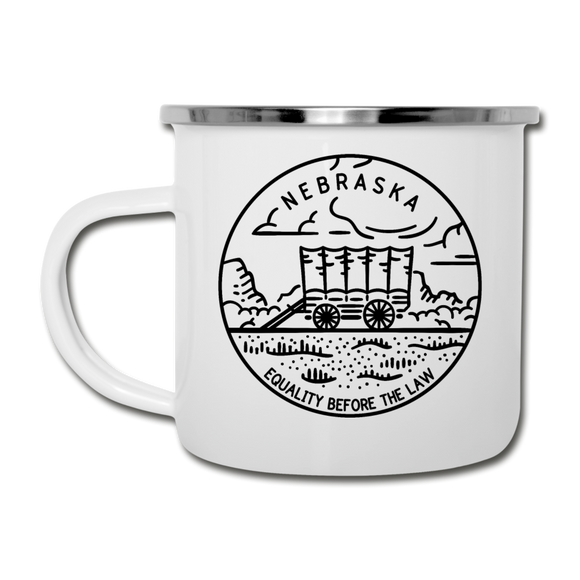 Nebraska Camp Mug - State Design Nebraska Mug - white