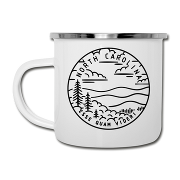 North Carolina Camp Mug - State Design North Carolina Mug - white