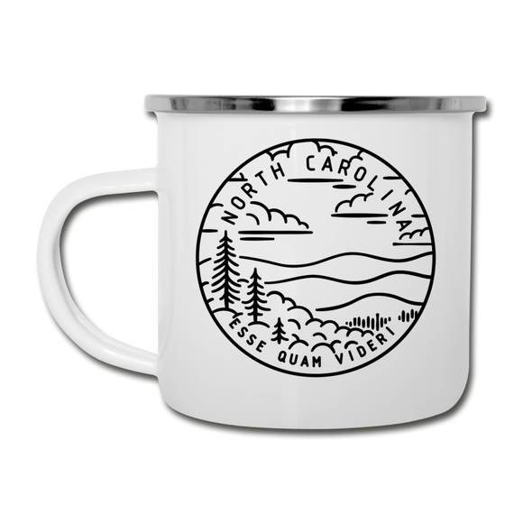 North Carolina Camp Mug - State Design North Carolina Mug - white