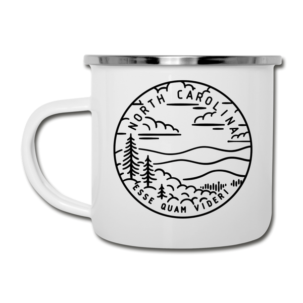 North Carolina Camp Mug - State Design North Carolina Mug - white