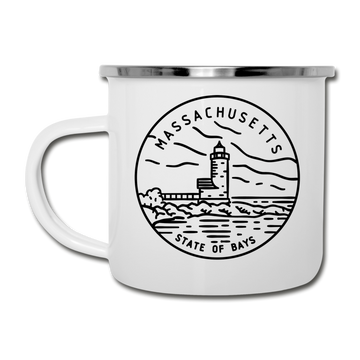 Massachusetts Camp Mug - State Design Massachusetts Mug - white
