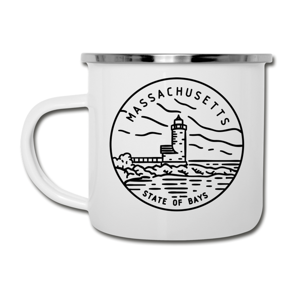 Massachusetts Camp Mug - State Design Massachusetts Mug - white