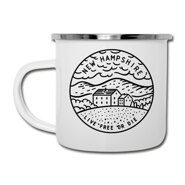 New Hampshire Camp Mug - State Design New Hampshire Mug - white
