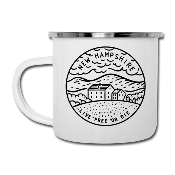 New Hampshire Camp Mug - State Design New Hampshire Mug - white