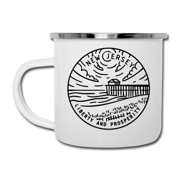 New Jersey Camp Mug - State Design New Jersey Mug - white
