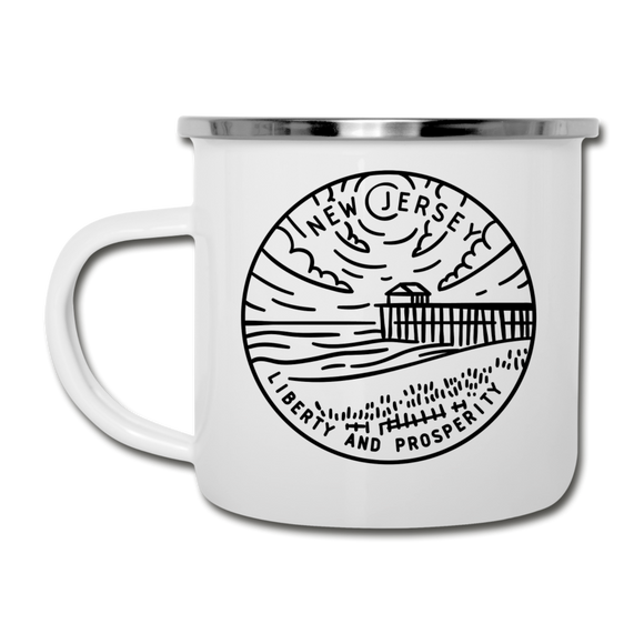 New Jersey Camp Mug - State Design New Jersey Mug - white