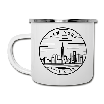 New York Camp Mug - State Design New York Mug - white