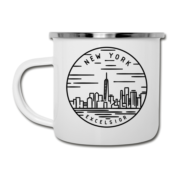 New York Camp Mug - State Design New York Mug - white