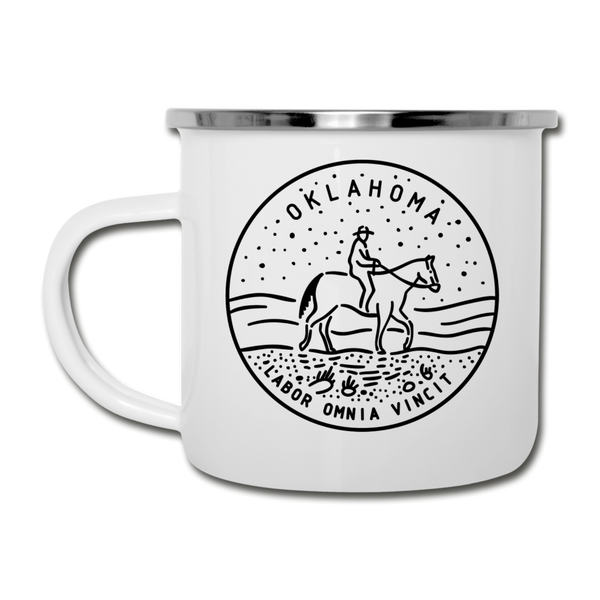 Oklahoma Camp Mug - State Design Oklahoma Mug - white