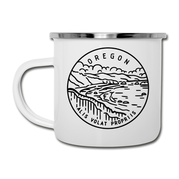Oregon Camp Mug - State Design Oregon Mug - white