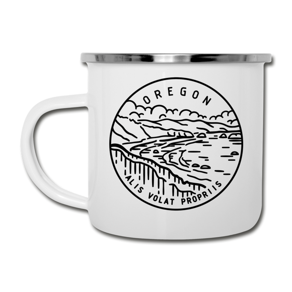 Oregon Camp Mug - State Design Oregon Mug - white