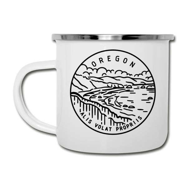 Oregon Camp Mug - State Design Oregon Mug - white