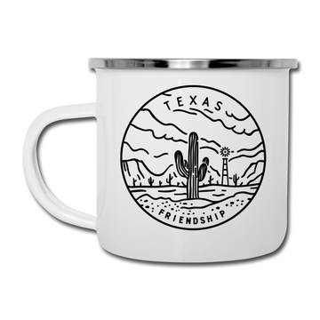 Texas Camp Mug - State Design Texas Mug - white