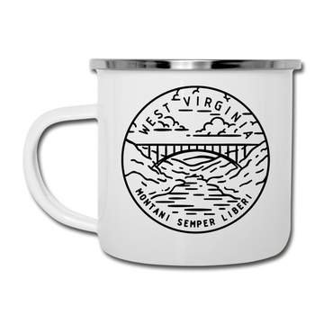 West Virginia Camp Mug - State Design West Virginia Mug - white