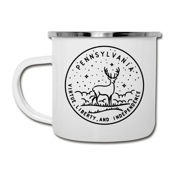 Pennsylvania Camp Mug - State Design Pennsylvania Mug - white