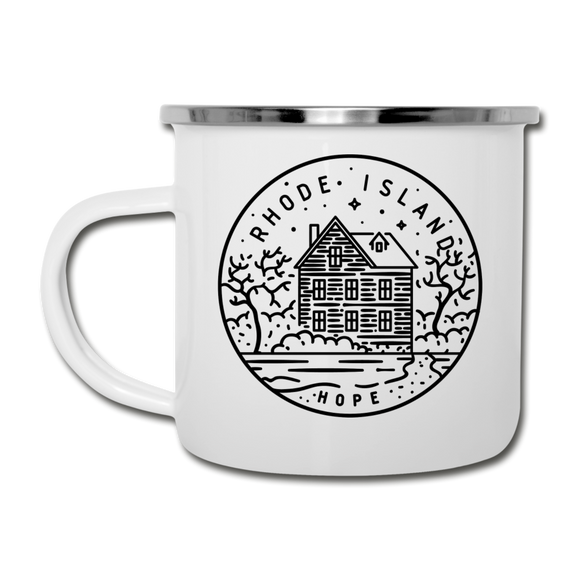 Rhode Island Camp Mug - State Design Rhode Island Mug - white