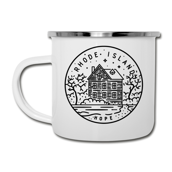 Rhode Island Camp Mug - State Design Rhode Island Mug - white