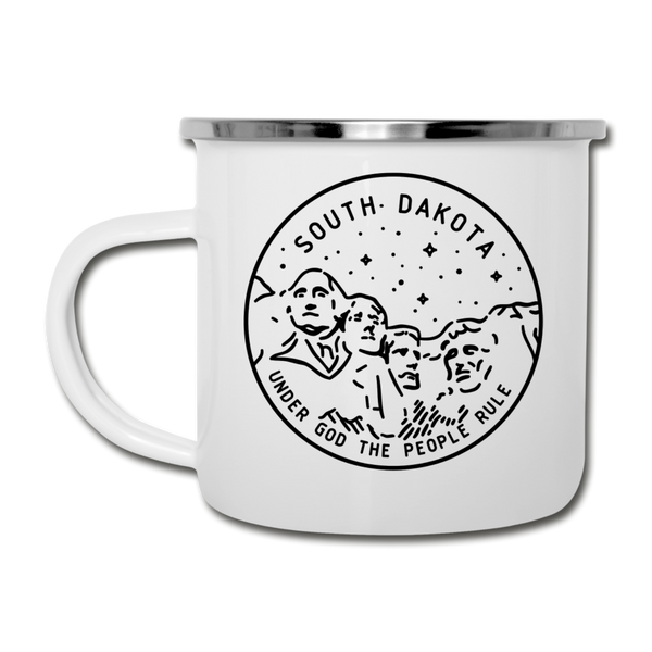 South Dakota Camp Mug - State Design South Dakota Mug - white