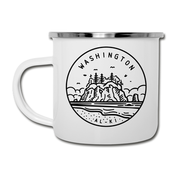 Washington Camp Mug - State Design Washington Mug - white
