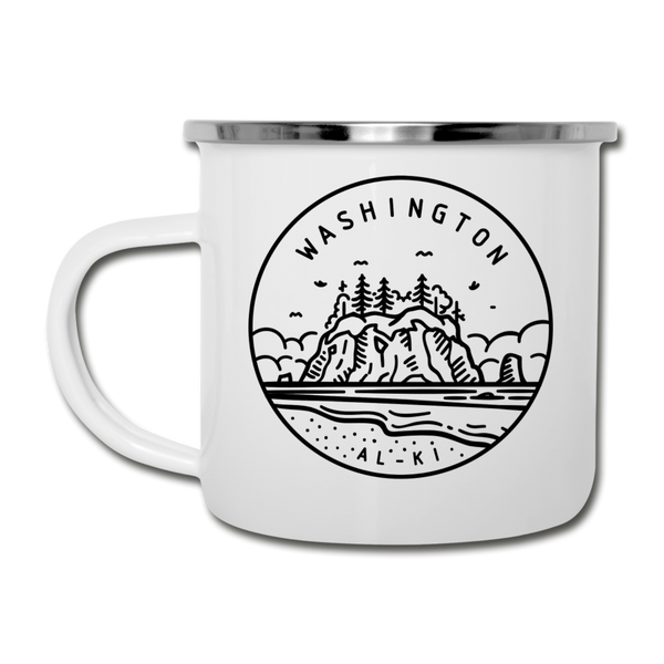 Washington Camp Mug - State Design Washington Mug - white