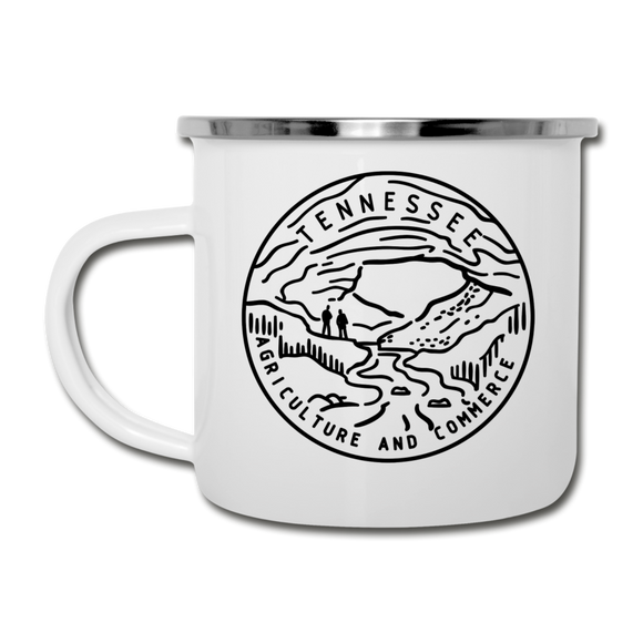 Tennessee Camp Mug - State Design Tennessee Mug - white