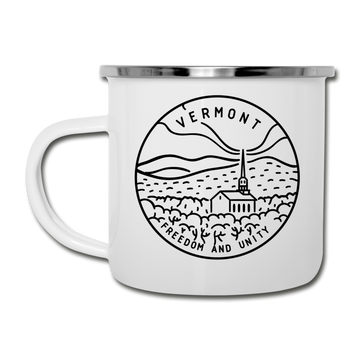 Vermont Camp Mug - State Design Vermont Mug - white