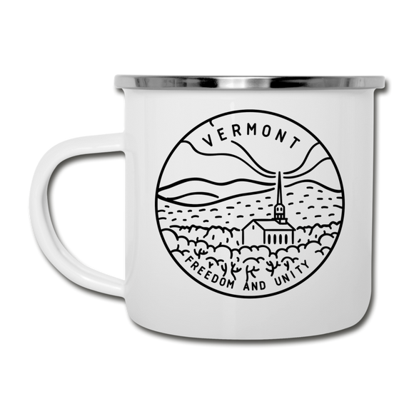 Vermont Camp Mug - State Design Vermont Mug - white